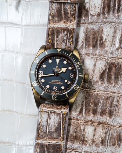Bespoke Watch Strap in Natural Himalayan Crocodile