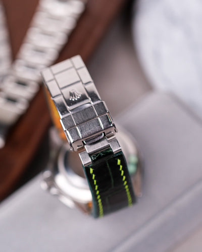 Bespoke Watch Strap in Hunter Green Crocodile