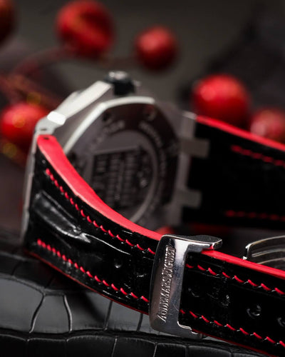 Bespoke Watch Strap in Black Crocodile