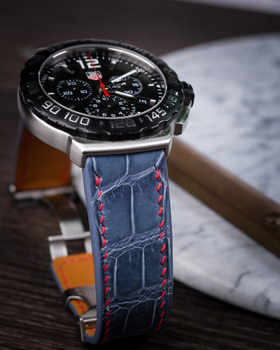 Bespoke Watch Strap in Icy Blue Alligator