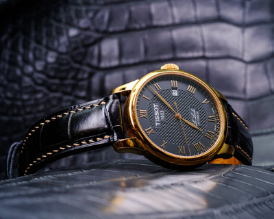 Bespoke Watch Strap in Black Crocodile