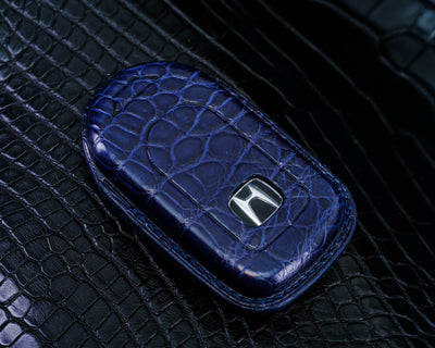 Bespoke Key Fob Cover in Electric Blue Crocodile