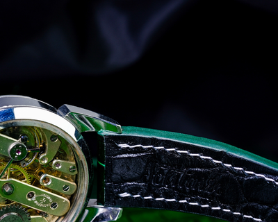 Bespoke Watch Strap in Hunter Green Crocodile