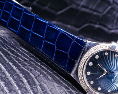 Bespoke Watch Strap in Electric Blue Crocodile