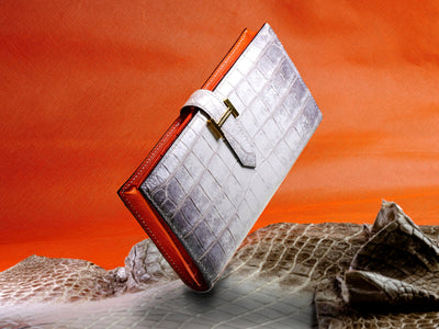 Bespoke Long Wallet in Natural Himalayan Crocodile