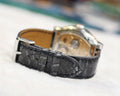 Bespoke Watch Strap in Black Circular Grains Alligator