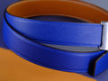Bespoke Reversible Belt in Electric Blue & Chestnut Brown Epsom