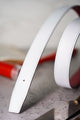 Bespoke Reversible Belt in White & Maroon Red Epsom