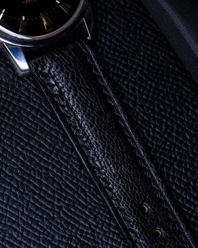 Bespoke Watch Strap in Black Chèvre