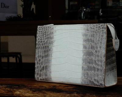 Bespoke Clutch Bag in Natural Himalayan Crocodile
