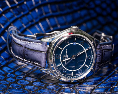 Bespoke Watch Strap in Grey Rubbed Off Crocodile