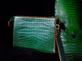 Bespoke Clutch Bag in Pine Green Crocodile