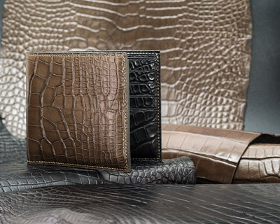 Bespoke Bifold Wallet in Juniper Green Alligator