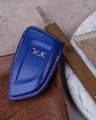 Bespoke Key Fob Cover in Electric Blue Chèvre