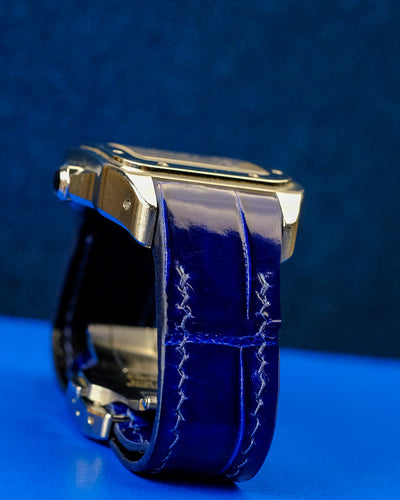 Bespoke Watch Strap in Electric Blue Crocodile