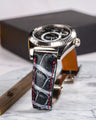 Bespoke Watch Strap in Black Silver Crocodile