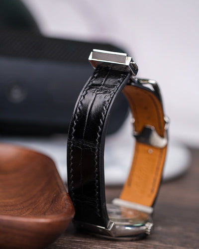 Bespoke Watch Strap in Jet Black Crocodile