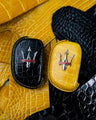 Bespoke Key Fob Covers in Black & Yellow Crocodile