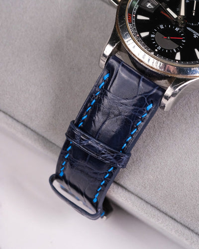Bespoke Watch Strap in Navy Blue Crocodile