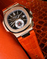Bespoke Watch Strap in Orange Himalayan Crocodile