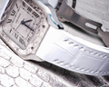 Bespoke Watch Strap in White Crocodile