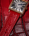 Bespoke Watch Strap in Ferrari Red Crocodile