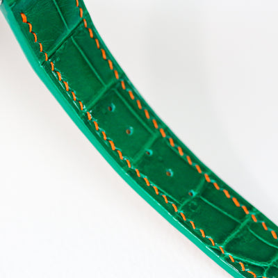 Bespoke Watch Strap in Emerald Green Crocodile