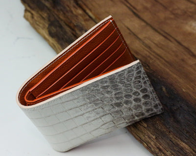 Bespoke Bifold Wallet in Natural Himalayan Crocodile