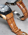 Bespoke Watch Strap in 2 Tone Chestnut Brown Crocodile