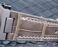 Bespoke Watch Strap in Olive Grey Crocodile