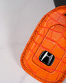 Bespoke Key Fob Cover in 2 Tone Orange Crocodile