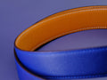 Bespoke Reversible Belt in Electric Blue & Chestnut Brown Epsom