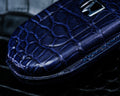 Bespoke Key Fob Cover in Electric Blue Crocodile