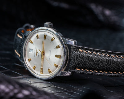 Bespoke Watch Strap in Black Chèvre