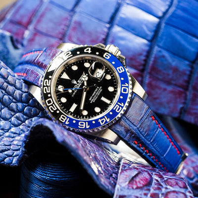 Bespoke Watch Strap in Electric Blue Himalayan Crocodile