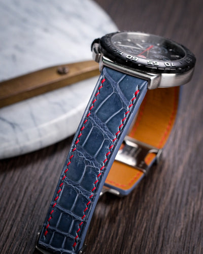 Bespoke Watch Strap in Icy Blue Alligator