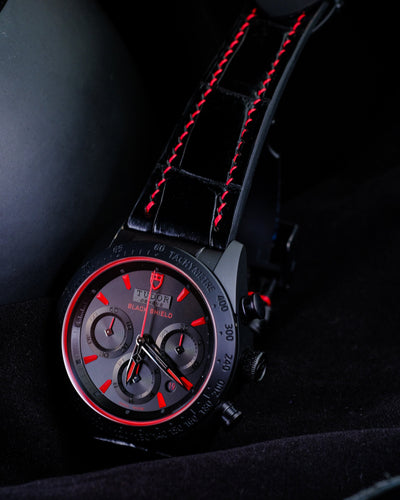 Bespoke Watch Strap in Black Crocodile