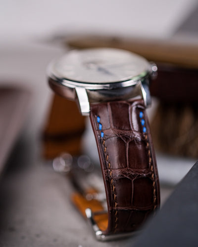 Bespoke Watch Strap in Chocolate Brown Crocodile