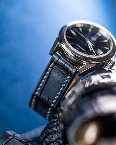 Bespoke Watch Strap in Grey Rubbed Off Crocodile
