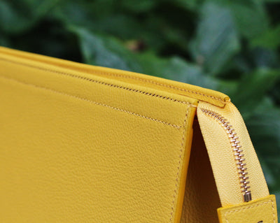 Bespoke Clutch Bag in Yellow Chèvre