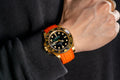 Solitaire Rubber straps in Zesty Orange for Rolex GMT-Master 116718LN