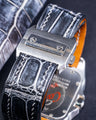 Bespoke Watch Strap in Black Silver Alligator