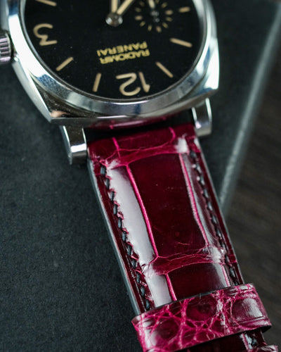 Bespoke Watch Strap in Blood Red Crocodile