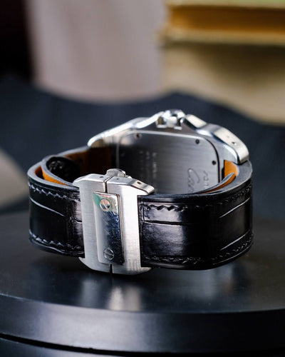 Bespoke Watch Strap in Black Crocodile