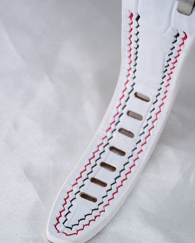 Bespoke Watch Strap in White Crocodile