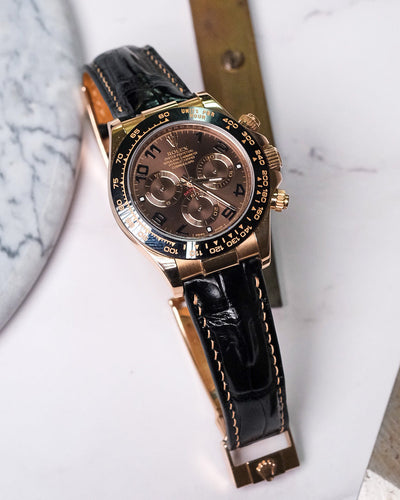 Bespoke Watch Strap in Black Crocodile