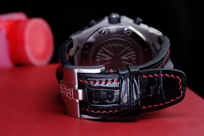 Bespoke Watch Strap in Black Crocodile