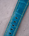 Bespoke Watch Strap in Turquoise Blue Crocodile