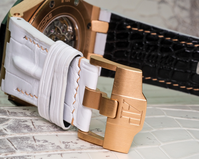 Bespoke Watch Strap in White Crocodile