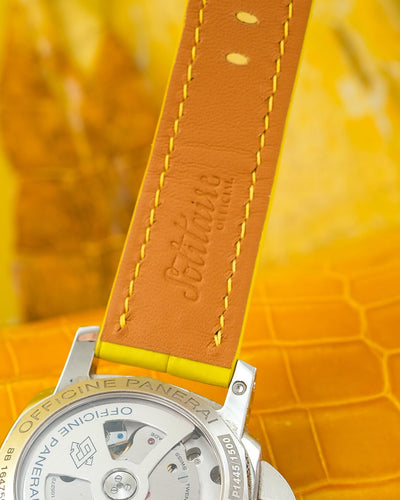 Bespoke Watch Straps in Yolk Yellow Crocodile